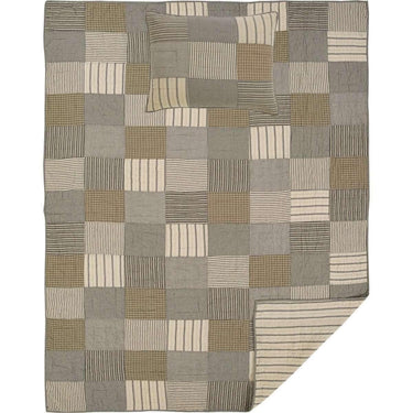 Sawyer Mill Charcoal Twin Quilt Set; 1-Quilt 68Wx86L w/1 Sham 21x27 VHC Brands - The Fox Decor